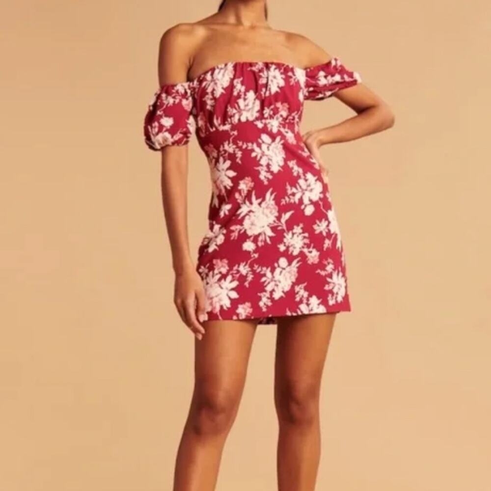 Abercrombie and Fitch Floral Dress Puff Sleeves Smocking Peasant Dress - S